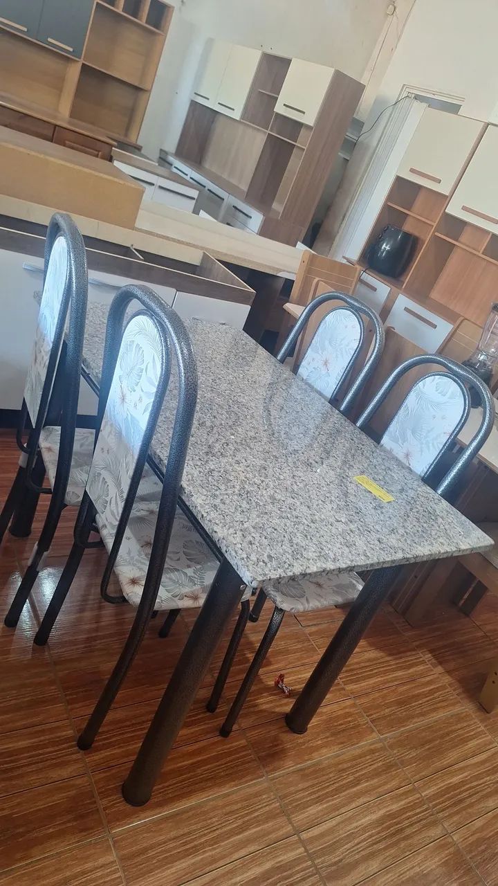 Mesa 4 cadeiras nova de granito  - Foto 2