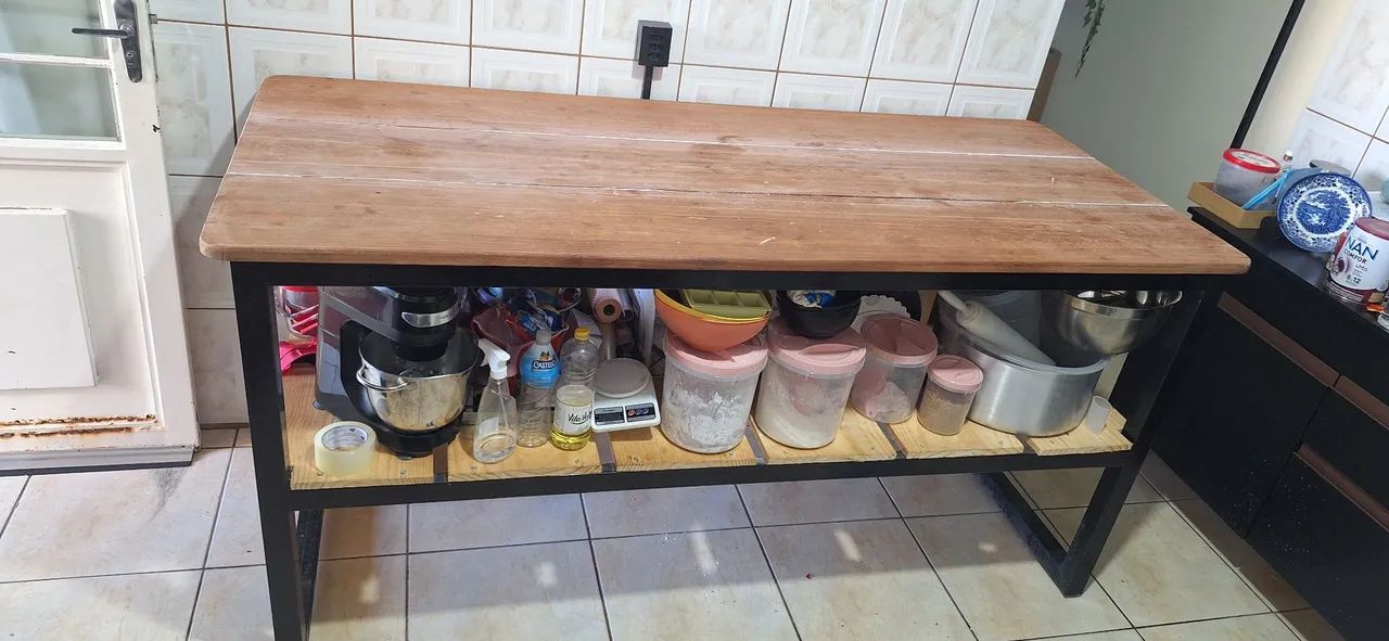 Mesa de ferro e madeira  - Foto 3