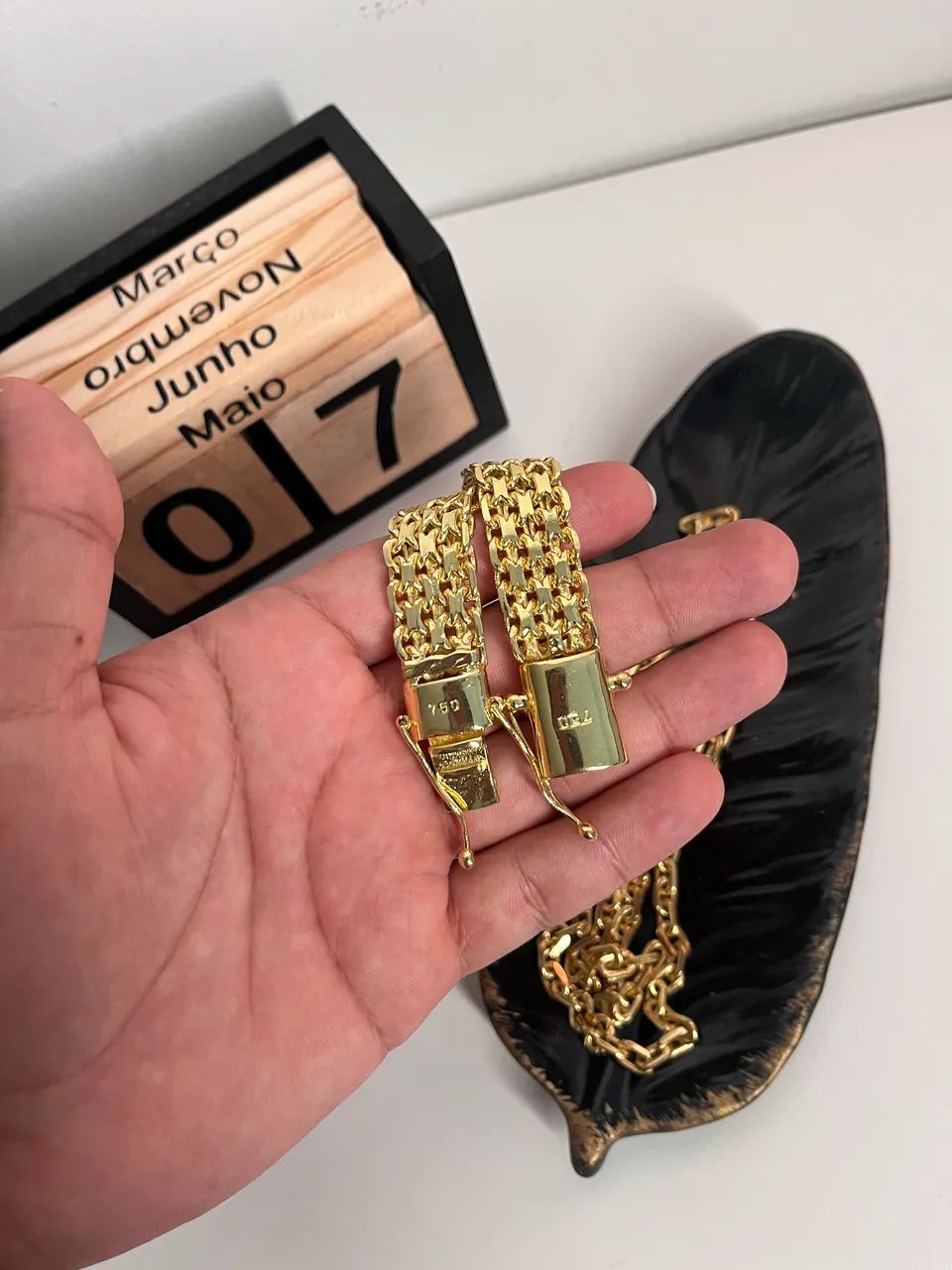 Bracelete Masculino Banhado a ouro  - Foto 3