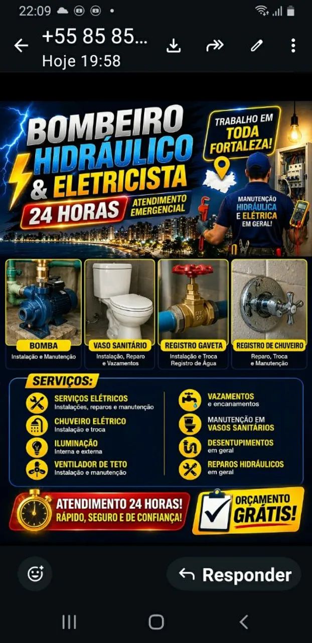 BOMBEIRO HIDRÁULICO S O S 24HORAS 