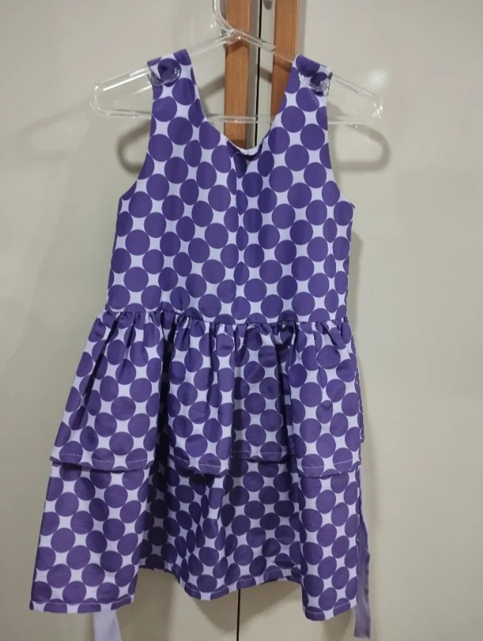 Vestido Poa Roxo com Lilás