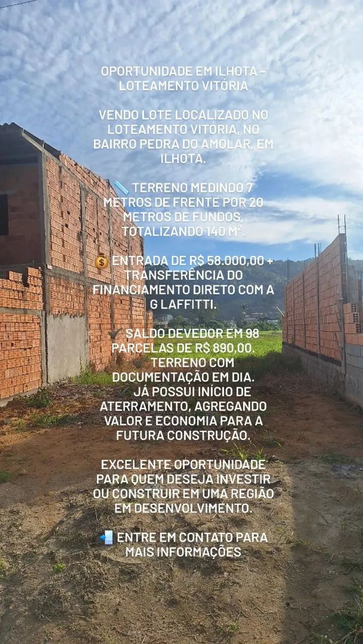 Terreno 140m² Pedra do Amolar