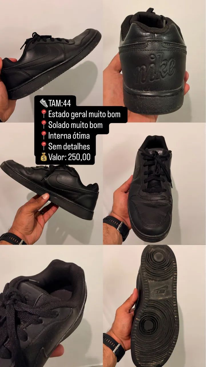 Nike Ebernon Low triple black TAM 44