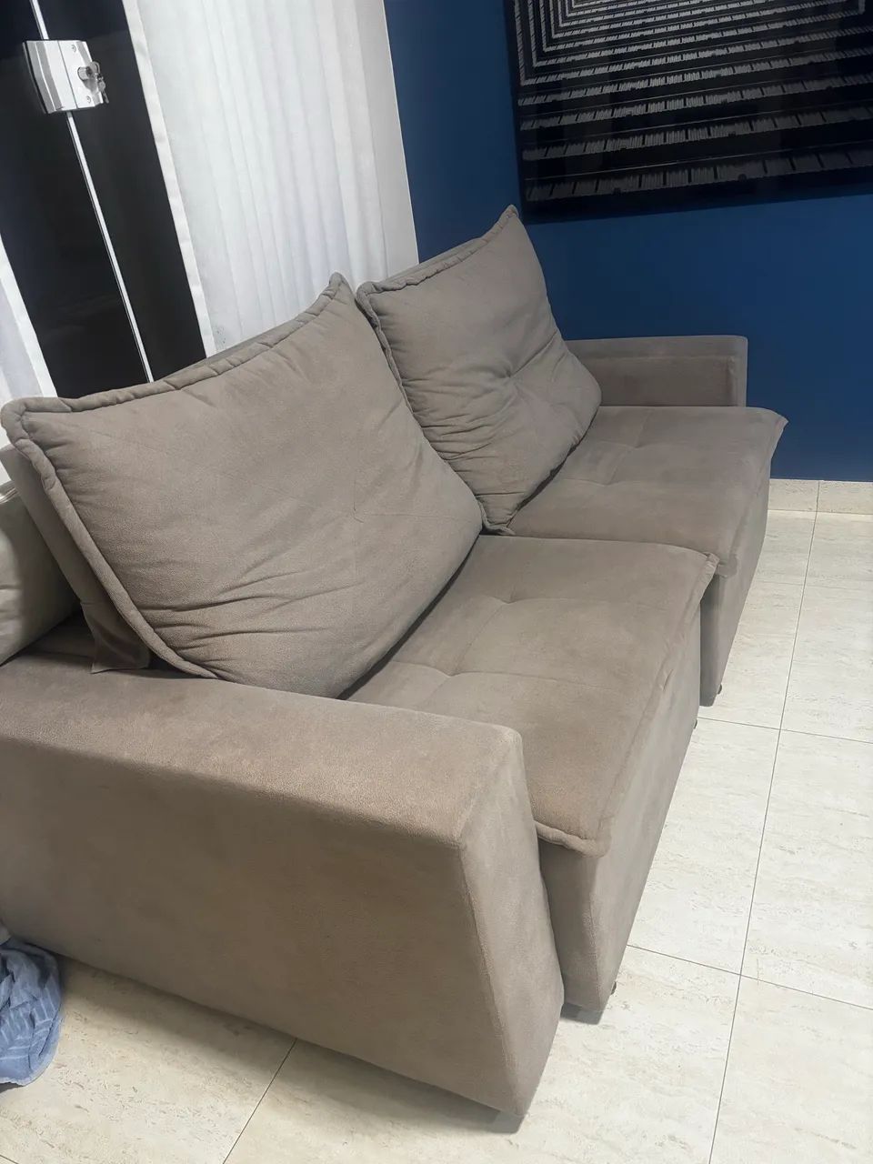 Sofá retrátil 2 lugares Cinza - Foto 3