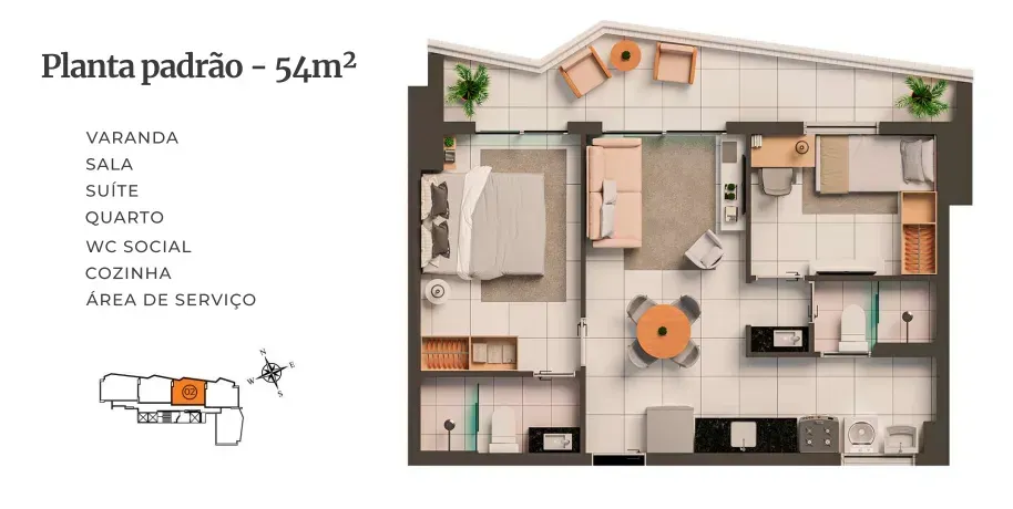 PLANTA 54m²