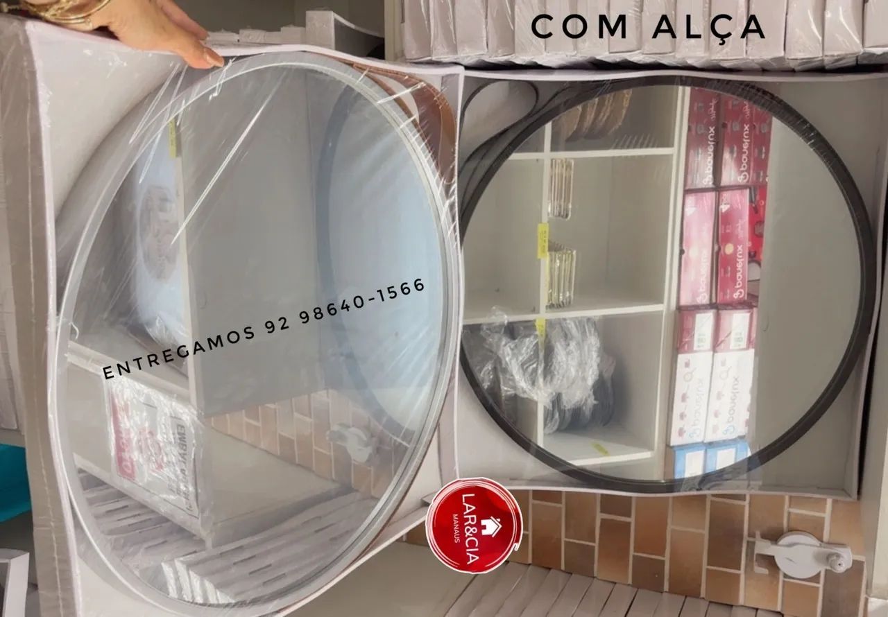 Espelho redondo com alça com entrega gratis  - Foto 2