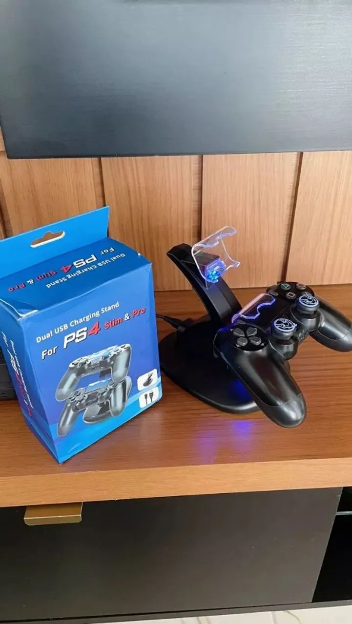 Estação de Carregamento USB Duplo para PS4 Slim e Pro