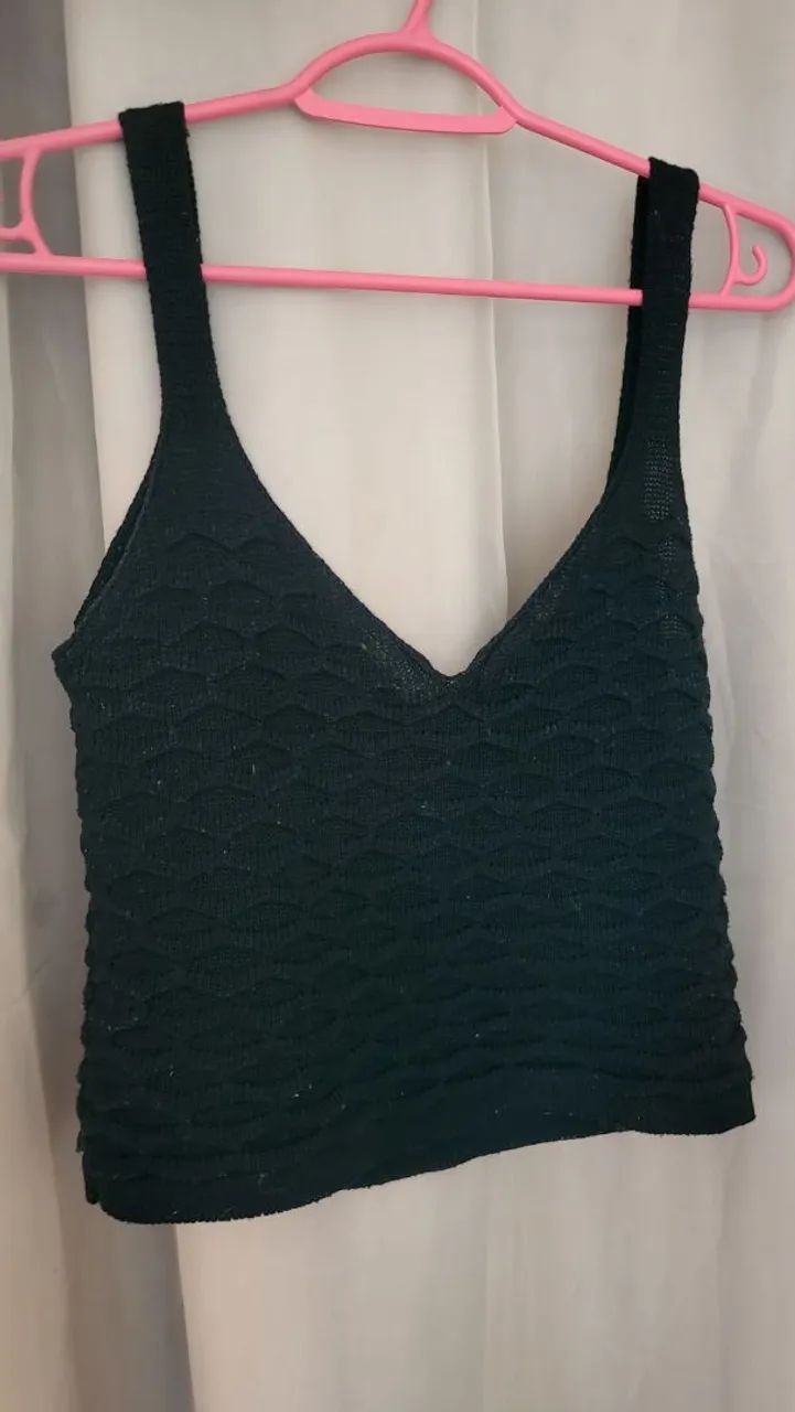 Cropped crochê preto - Foto 2