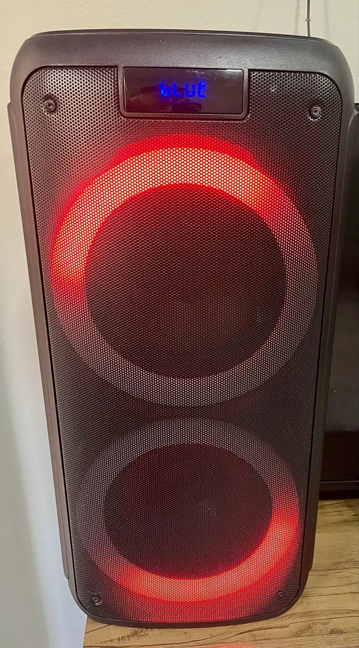 Caixa de Som Pulse Bluetooth - Som Potente + LED + Entradas para Microfone - Foto 2