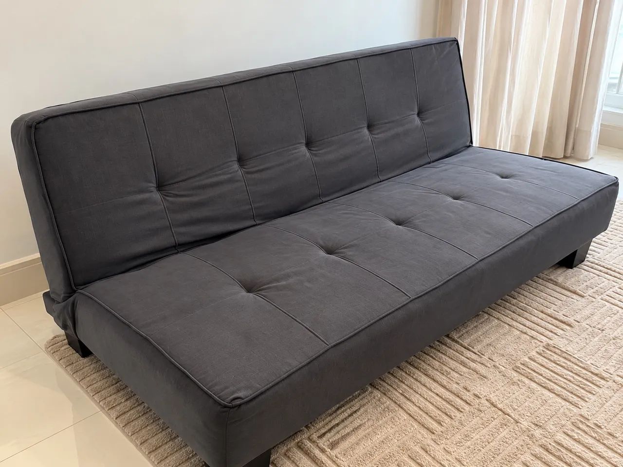Sofá-Cama 3 Lugares Cinza - Confortável e Espaçoso