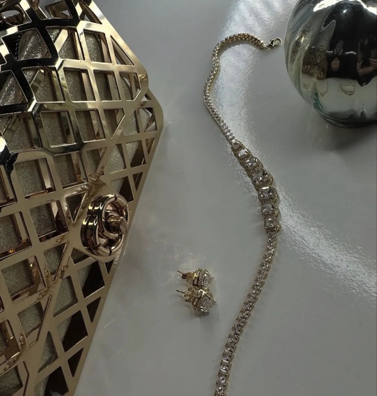 Conjunto choker e brinco zircônia de cristal  - Foto 3