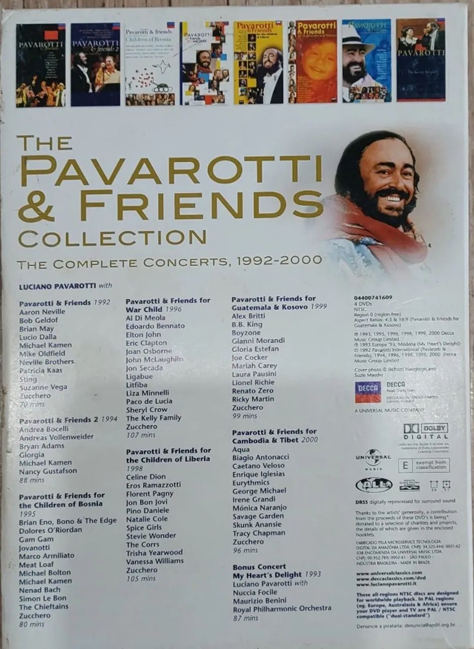 BOXSET - THE PAVAROTTI & FRIENDS COLLECTION (4 DVDS) - Foto 3