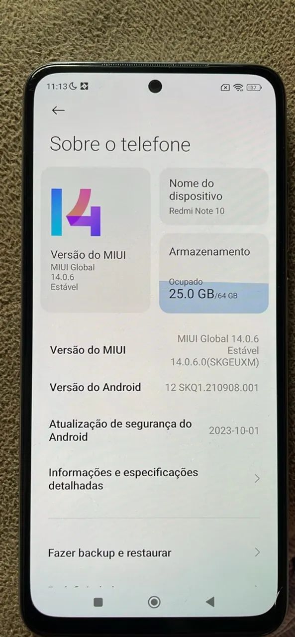 Celular em bom estado, Redmi Note 10 Branco  - Foto 4