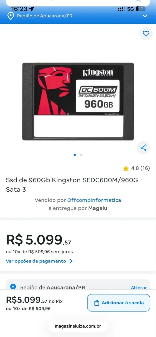 SSD Kingston DC600M Mixed-Use, 960 GB