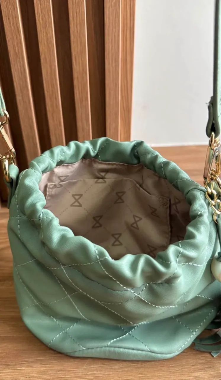 Bolsa Saco Verde Matelassê - Foto 3