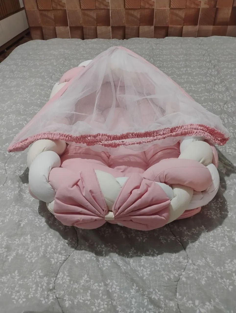 Ninho para bebê (rosé com creme) - Foto 3