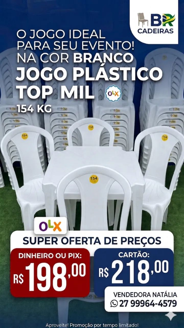 jogos de mesas plasticas novos de fabrica 