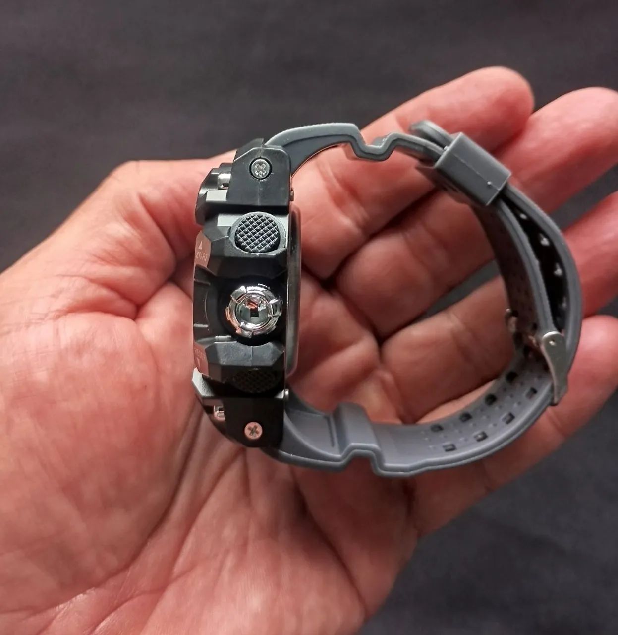 Relógio Masculino Preto Pulseira Cinza - Foto 2