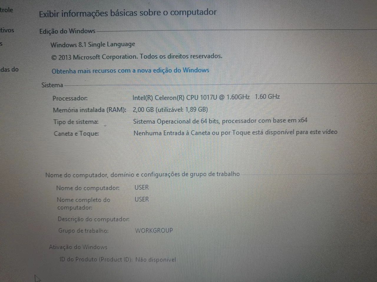 Notebook Gateway Intel Celeron 2,0 GB RAM bom pra estudo