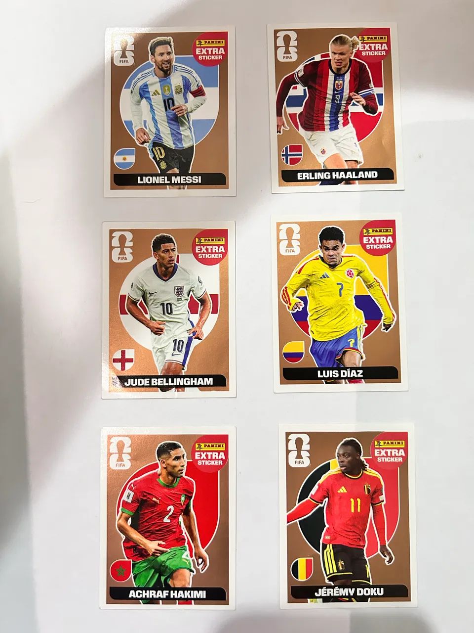 Lote Figurinhas Extra Sticker Bronze Panini Copa 2026 - Messi, Haaland e mais