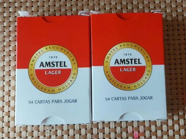 Lote 2 Baralhos Amstel Lager (2021) - Sem Uso! 