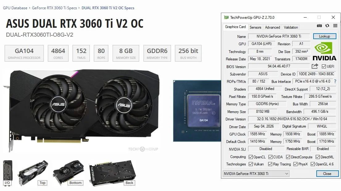 RTX 3060 Ti ASUS Dual V2 OC 8GB - Foto 5
