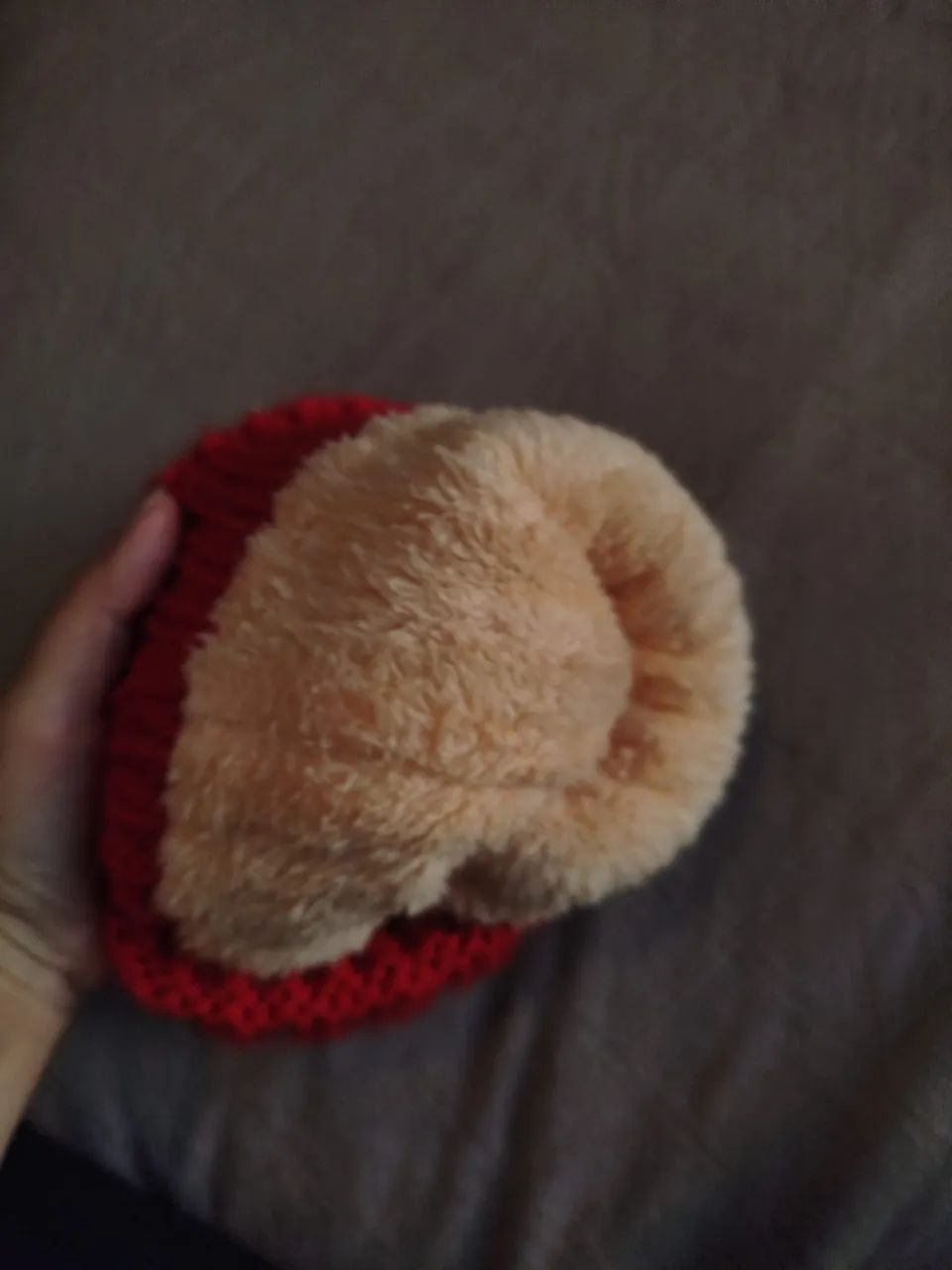 Touca de lã vermelha forrada - Foto 2