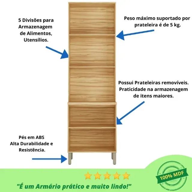 Paneleiro 100% MDF Micro Napoli  - Foto 3