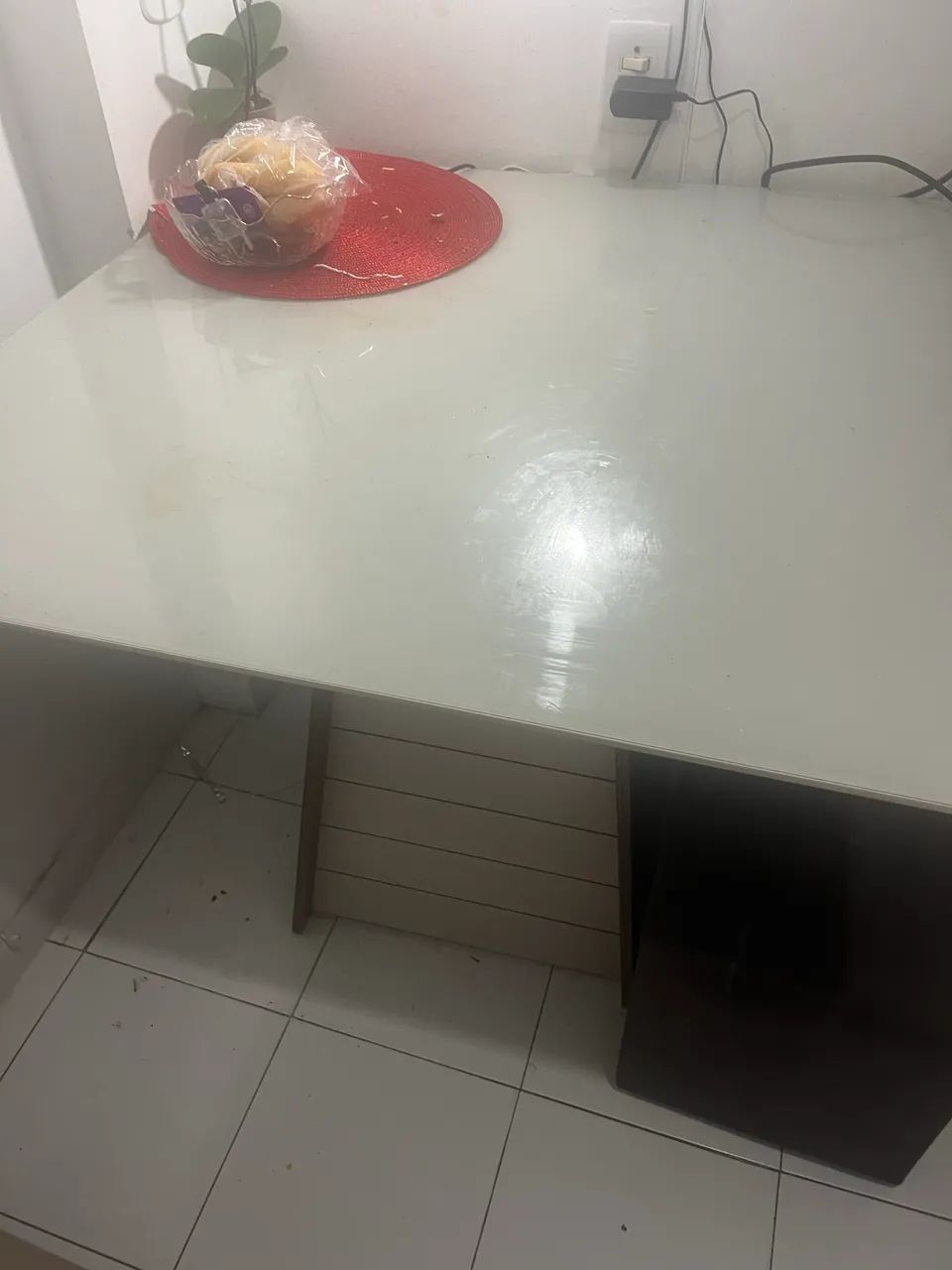 Dining table with glass top + 2 chairs
