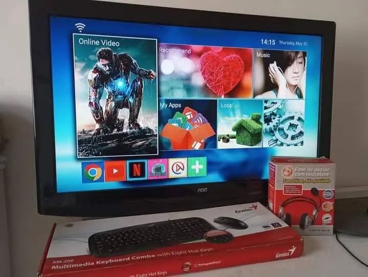 Monitor Game Para PCs Desktop Com TV Integrada Completa Controle e Teclado  - Foto 2