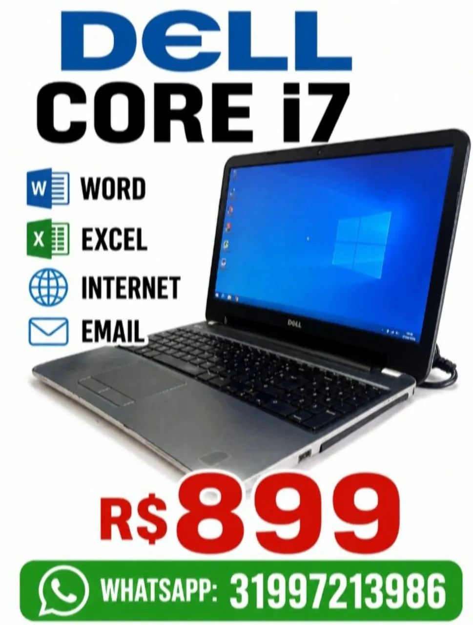 NOTEBOOK DELL CORE i7- R$-899- PROMOÇÃO 15/09