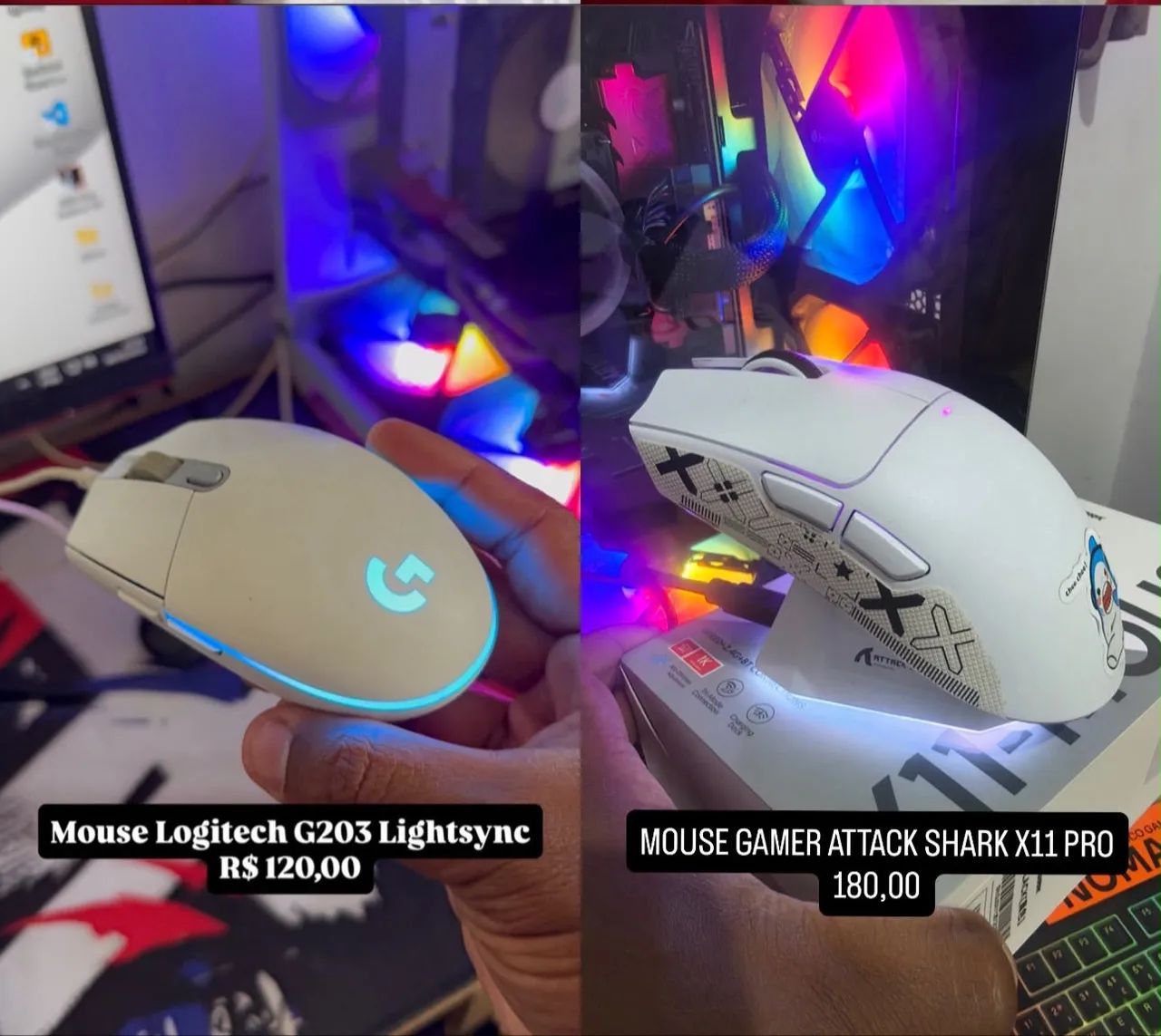 2 MOUSES GAMER ATACK SHARK - LOGITECH