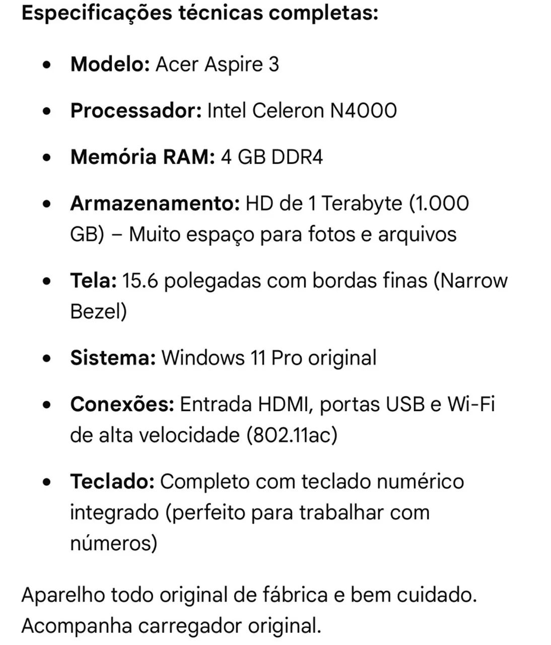 Computador acer aspire 3  - Foto 5