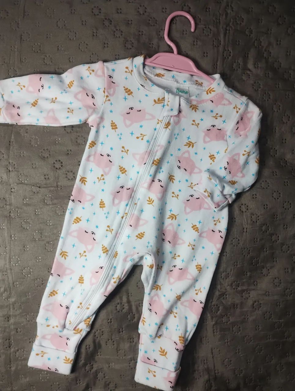 Kit 3 macacão amoré RN MENINA - Foto 2