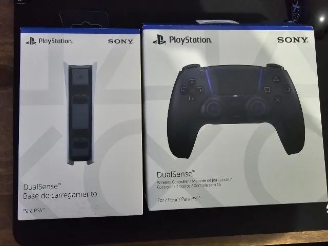 CONTROLE DE PS5 PLAYSTATION 5 PRETO + Base Carregadora DualSense PS5 | Original 