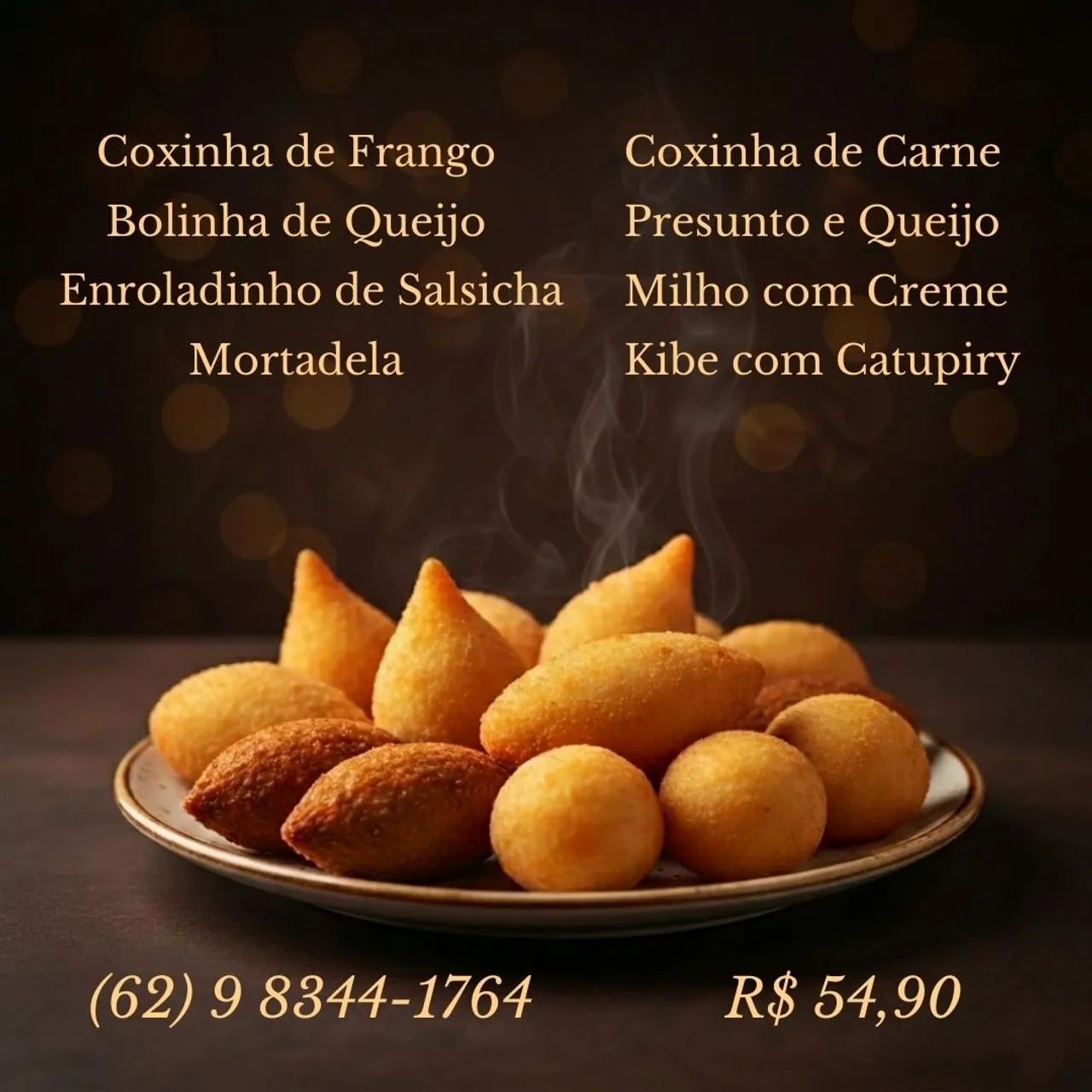 Cento de Salgado, apenas R$ 54,90