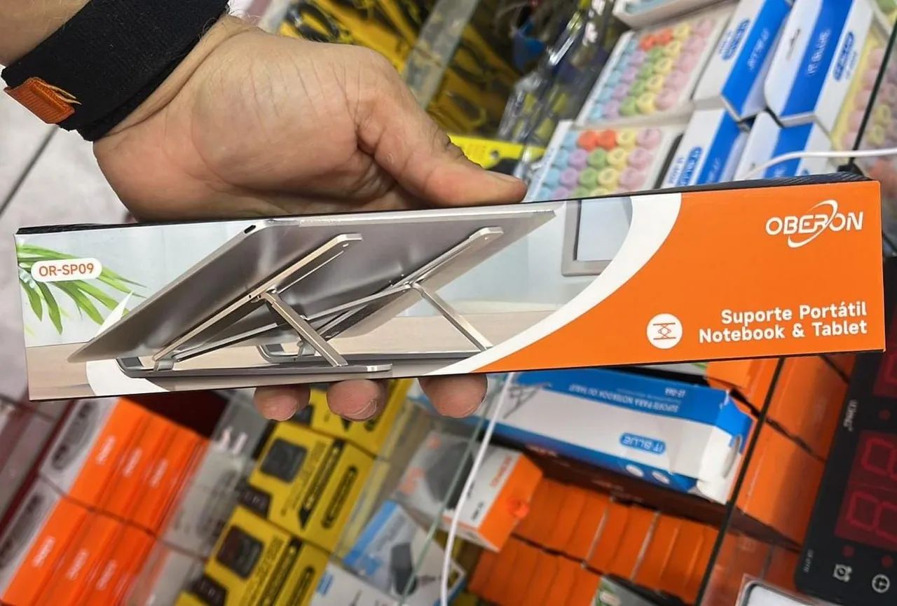 Suporte notebook e tablet ajustável de metal - entrega  em slz e região 