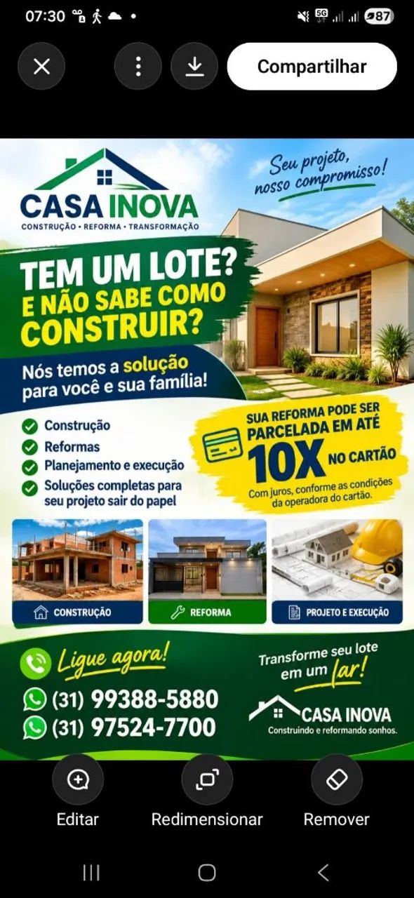 Reforma e construção 