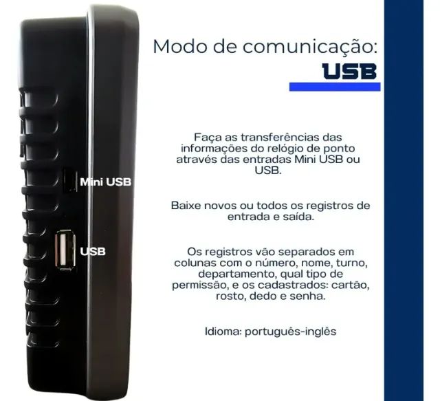 Máquina Relógio Ponto Biométrico e facial Eletrônico Digital  - Foto 4