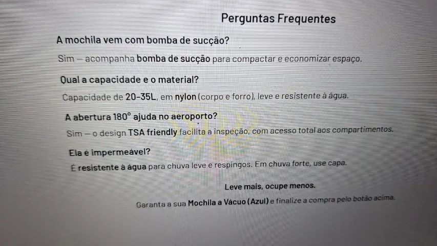 Mochila a vácuo com bomba de sucção - Foto 4