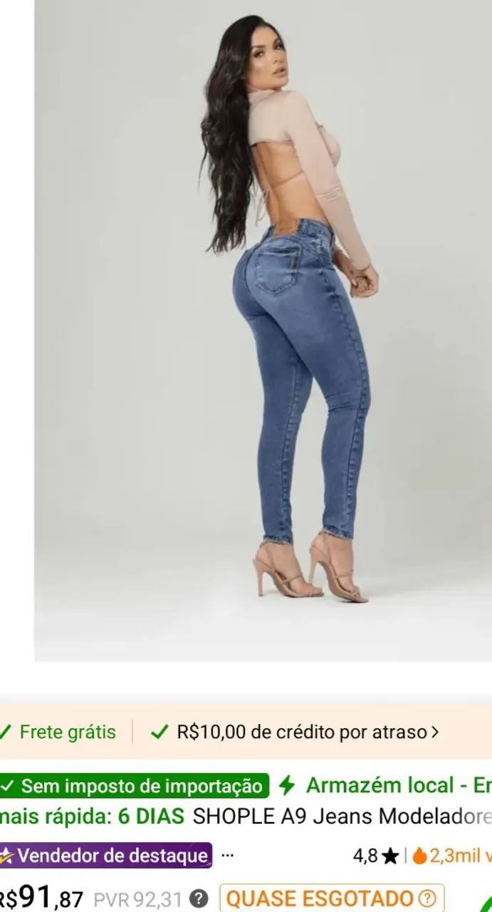 Calça  jeans super linda, não serviu em mim tm 38