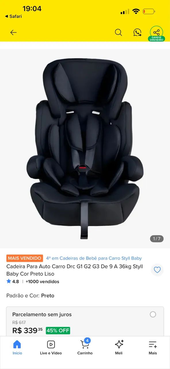 Cadeirinha de bebê 