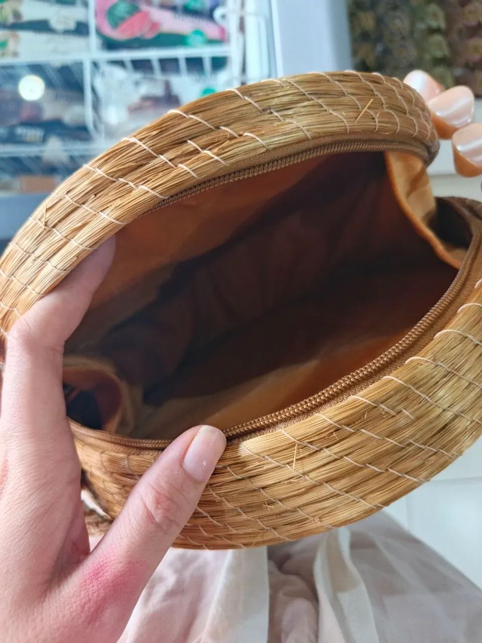 Bolsa de capim dourado com pérolas  - Foto 3