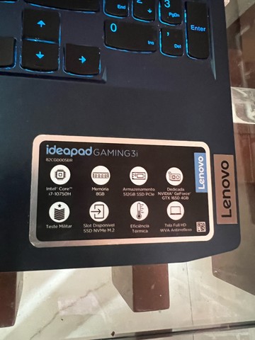 Notebook Lenovo ideaPad gaming i7 com placa de video GeForce 4gb Nvidia