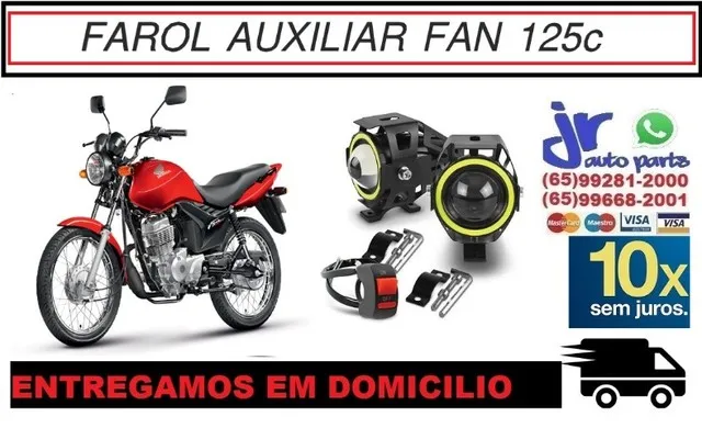 Par Farol de Milha LED Angel Eyes FAN 125c 2010