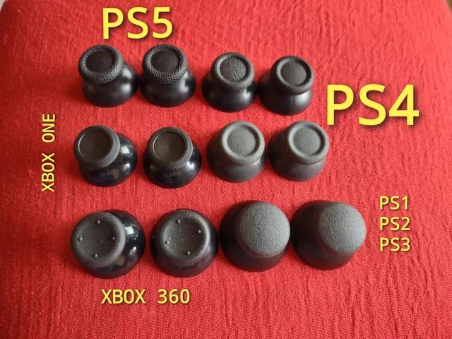 Botões dos analógicos controles PS1, PS2, PS3, PS4, PS5, XBOX 360 e XBOX ONE