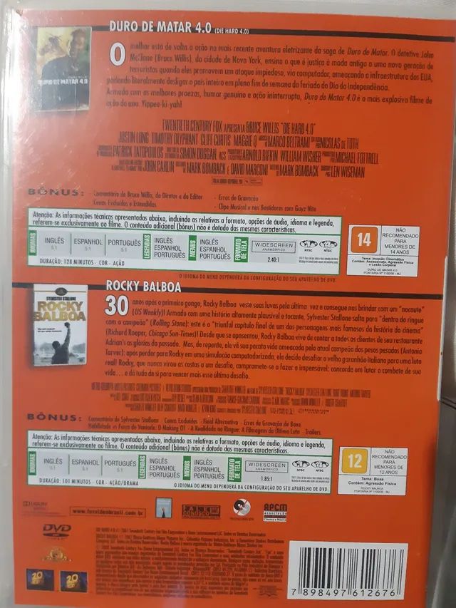 Dvd duplo: Duro de Matar 4.0 e Rocky Balboa - Foto 3