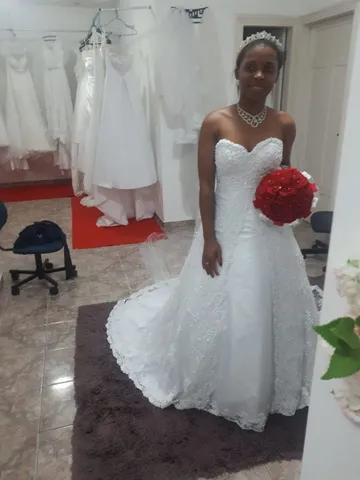 Vestido de Noiva Sereia Manga Longa Todo Bordado, Roupa de Casamento  Feminina Cinderela Noivas Usado 73046914