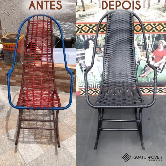 Cadeira de balanço renovada - aconchego em grande estilo!