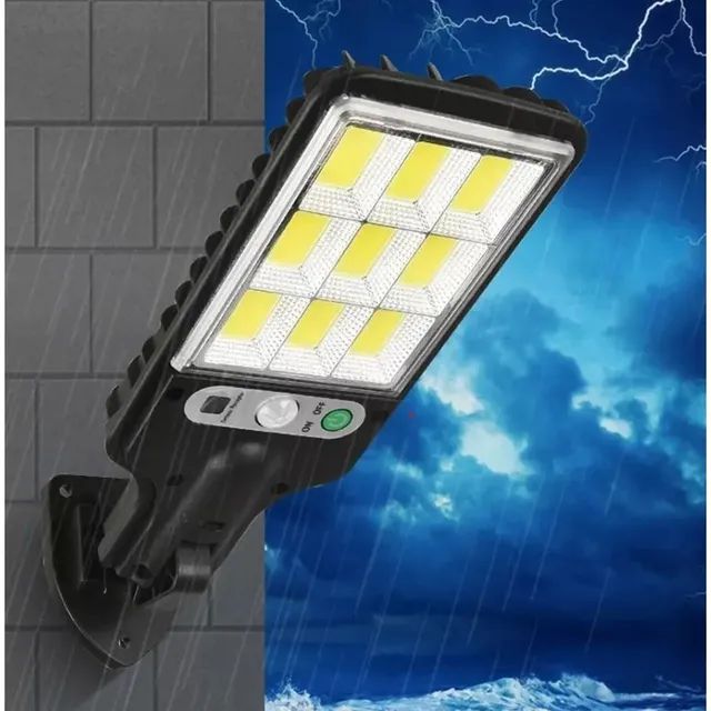 LUMINÁRIA SOLAR ? LED COM SENSOR DE MOVIMENTO 3 FUNÇÃO 